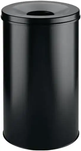 Durable Papierkorb Safe rund, selbstlöschender Deckel, Mülleimer groß 60l, schwa
