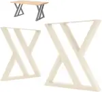 Tischfüsse Tischbeine Metall Zickzack Beige 43x43x3cm Tischkufen DIY - Tischbein Set - Tischfuß L...