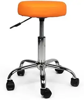 Ergonomisch Rollhocker Orange - Niedrig/ohne Fußstütze/Standardmäßige Räder