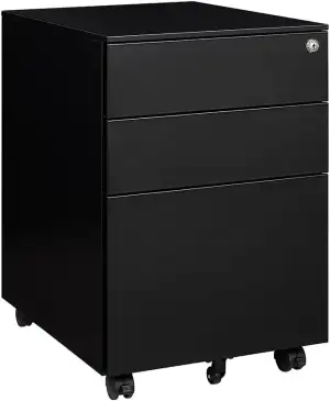 Sightlife Rollcontainer mit 3 Schubladen, Abschließbar Schublade unter Schreibti