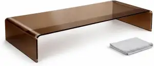 Acrylglas Monitorständer rauchbraun - deutsche Herstellung - Exklusive Monitorerhöhung aus 10mm Acrylglas - Premium Bildschirmständer - deutsche Handarbeit