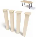 Tischfüsse Tischbeine Metall EINFACH Beige 72x11x11cm Tischkufen DIY - Tischbein Set - Tischfuß L...