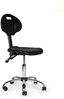 Ergonomisch Arbeitshocker Schwarz Mit Lehne Auf Räder - Niedrig/ohne Fußstütze/Standardmäßige Räder