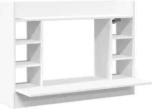 vidaXL Wand Schreibtisch, Wandtisch mit Stauraum, Wandschreibtisch für Büro, Com