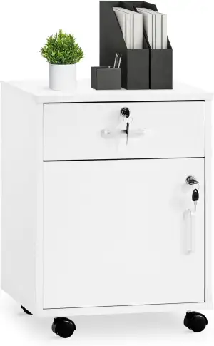 TUKAILAI Rollcontainer, Rollcontainer Abschließbar, Aktenschrank mit Schubladen,