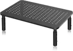 Bracwiser Monitor Ständer Monitor Erhöhung Schreibtisch 3 Höhenverstellbare Bildschirmerhöhung mit Gitterlochplattform für Laptop, Computer, PC, Drucker, Beamer bis zu 20 kg Monitorständer Schwarz
