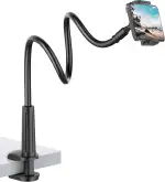 Shawe Lazy Handy Halter, Schwanenhals Handy Halterung : Universal Flexible Lang Arm Handy Ständer für Phone 11 Pro XS Max XR X 8 7 6 6s Plus, Samsung, und 4-6,5 Zoll Geräte - Schwarz