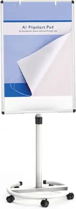 VIZ-PRO ECO Magnetische Mobile Whiteboard, 90 x 60 cm, Staffelei Flipchart Ständer Rollendes Troc...