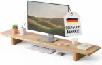 Monitor Ständer aus Holz, Ergonomischer Bildschirmerhöhung Schreibtischorganizer, Naturholz Desktop Riser mit Ablagefläche für Büro und Home Office