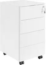 Rollcontainer mit Schubladen, Mobiler Aktenschrank unter Schreibtisch, Abschließbarer Büroschrank...