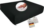 Orthopädisches Anti Dekubitus Gelschaum Sitzkissen 52x45x10 cm – Made in Germany | Ergonomisch & druckentlastend | RG60 (weich) | Schwarzer Polyesterbezug, waschbar & rutschfest