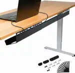 Kabelkanal Schreibtisch - ausziehbare Kabelhalterung 84–122 cm, geneigt für leichten Zugang, einf...