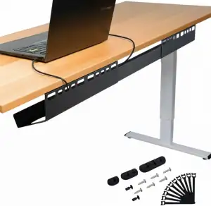 Kabelkanal Schreibtisch - ausziehbare Kabelhalterung 84–122 cm, geneigt für leichten Zugang, einf...