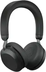Jabra Evolve2 75 Wireless PC Headset mit 8-Mikrofon-Technologie - Dual-Foam-Stereo-Kopfhörer mit moderner aktiver Geräuschunterdrückung, USB-A Bluetooth-Adapter und UC-Kompatibilität - Schwarz