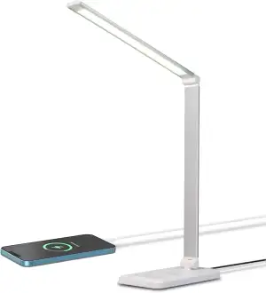 LQWELL® LED Schreibtischlampe Dimmbar Metallmaterial, 5 Farben und 10 Helligkeit