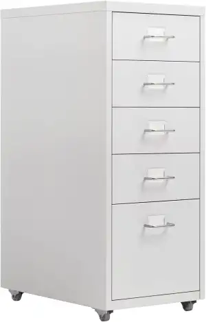 HollyHOME Mobiler Aktenschrank mit 5 Schubladen, rollender Aktenorganisator, Auf