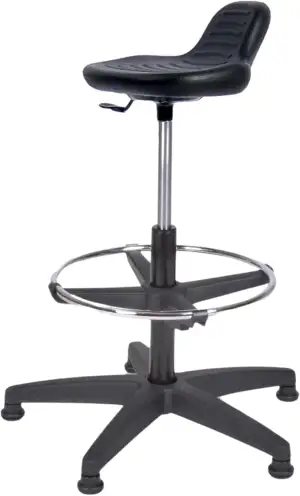 Topsit IND000014 Arbeitshocker Stehhilfe hoch mit Fußring zur Ablage, Abwischbar