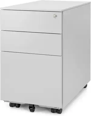 Ergotopia Rollcontainer grau - abschließbarer Bürocontainer für Schreibtisch 60x39x52 cm (HxBxT) ...