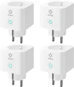 Woox Alexa Steckdose Stromverbrauch Messen 4 Stück, WLAN Steckdose mit Stromzähler 16A, TÜV Geprü...