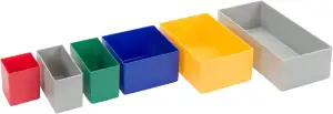1a-TopStore 25 Stück Einsatzkasten Serie E63, Farben und Größen sortiert, 5 Farb