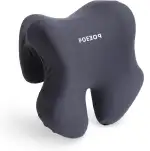 Ergonomische Nackenstütze mit Memory Foam für Bürostuhl – Verstellbares Nackenkissen zur Entlastung von Nacken & Kopf, Ideal für Erwachsene und Studenten, Unterstützende Kopfstütze in Dunkelgrau