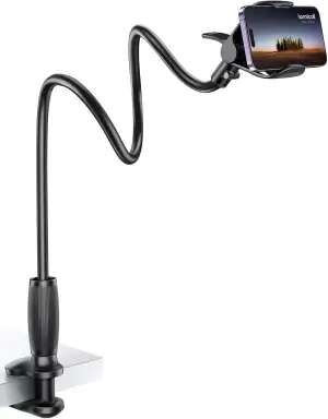 Lamicall Schwanenhals Handyhalterung für Bett, Handyhalter - [80mm Klemmbasis] F