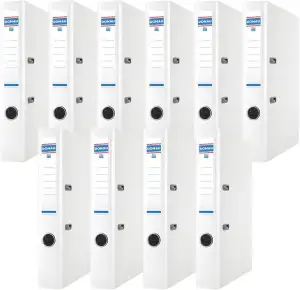 DONAU Premium Ordner Schmal 10er Pack/DIN A4 / 5 cm / 10 Stück/Weiße/Kunststoffb