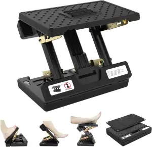 Fußstütze Pro | Massagerolle & Perlen | für Auto, Untertisch, Zuhause, Zug, flex