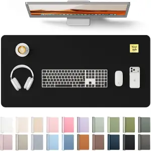 YSAGi Schreibtischunterlage 80x40cm, Premium Leder Mauspad XXL, Rutschfeste Tisc