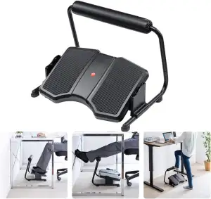 Fußstütze Büro Schwarz ergonomische Fußablage höhenverstellbar & neigbar, Beinab