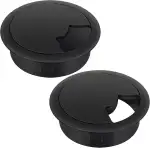 2 Stück Kabeldurchführung Schreibtisch 60mm Kabeldurchlass Kunststoff Schreibtisch Kabeldurchführung Schwarz Kabeldurchlass Tisch für Tisch Office Schreibtische