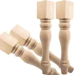 73x9cm Holz Tischbeine, 4er Set Rustikal Landhaus Massivholz Gedrechselte DIY Ersatz Möbelfüße für Esstisch Stuhl Couchtisch Sitzbank Kochinsel