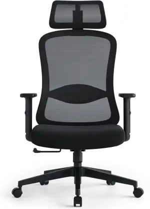 Bürostuhl, Schreibtischstuhl Ergonomisch mit Verstellbaren Kopfstützen und Armlehnen, Drehstuhl m...