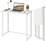 Dripex Faltbar Tisch Kleiner Schreibtisch klappbar 80 x 45 cm Keine Montage Computertisch Platzsparender Tisch für Homeoffice Arbeitszimmer PC (Weiß)