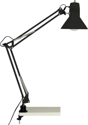 BRILLIANT Lampe, Hobby Schreibtischklemmleuchte schwarz, Metall, 1x A60, E27, 40