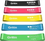 Gritin Fitnessbänder Widerstandsbänder mit 5 Stufen, Latex Fitnessband Resistance mit Deutscher Ü...