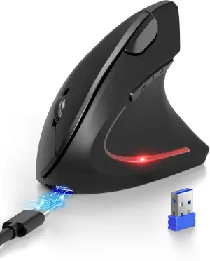 TECKNET Ergonomische Bluetooth Maus, Wiederaufladbar Kabellose Vertikale Maus (B