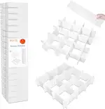 HGYZE Schubladentrenner Verstellbar 9cm Hoch, Schubladenteiler 42cm länge, Weiß Schubladen Organi...
