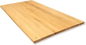 Tischplatte Schreibtischplatte Eiche Massivholz gerade Kanten (140 x 60 cm)