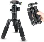 Koolehaoda Mini Stativ für Kamera 51cm Tragbares Desktop Stativ Reisestativ Tischstativ Aluminium mit 360° Kugelkopf für DSLR Kamera Video Camcorder, Belastung bis 5kg - (schwarz)