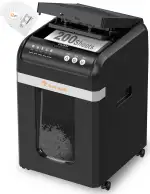 Bonsaii Aktenvernichter mit automatischem 200-Blatt-Einzug, 60 Min Dauerbetrieb, DIN P-4 Mikrosch...