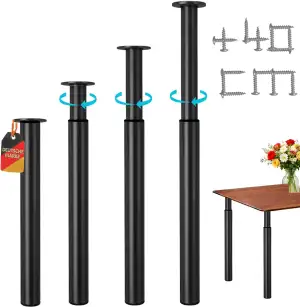 Stahlia höhenverstellbare Tischbeine 70–110 cm, Ø60 mm, stufenlos verstellbar 4e