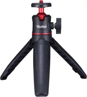 Rollei Ministativ Comfort Desktop, Tischstativ mit 360° Kugelkopf für DSLR DSLM & Kompakt-Kameras Mini Stativ Tragbar 2-in-1 Kamerastativ Klein & Handy Stativ, Ministativ-Handystativ-Tischstativ-Klein