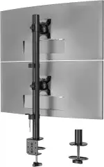 BONTEC Dual-Monitor Halterung für 13-34 Zoll, Höhenverstellbar, Drehbar, Max. 10kg pro Monitor, V...