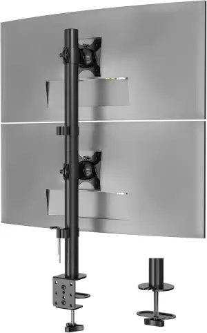 BONTEC Dual-Monitor Halterung für 13-34 Zoll, Höhenverstellbar, Drehbar, Max. 10