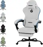 Gaming Stuhl, Ergonomischer Bürostuhl mit Fußstütze & Lordosenstütze, Höhenverstellbarer Schreibt...