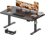 JUMMICO Höhenverstellbarer Schreibtisch 160 x 80 cm mit Kabelwanne, Höhenverstellbar Elektrisch Stehpult mit USB-Buchse, Computertisch, Ergonomischer Steh-Sitz Tisch, Bürotisch, Schwarz