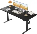 Klicelor Höhenverstellbarer Schreibtisch, Elektrischer Steh-Sitz Bürotisch, Computertisch mit 2 Memory-Funktionen, Stehpult, 150 x 60 cm, Schwarz