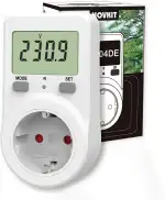 NOVKIT Stromzähler für Steckdose, Energiekostenmessgerät, Stromverbrauchsmesser mit Speicherfunkt...