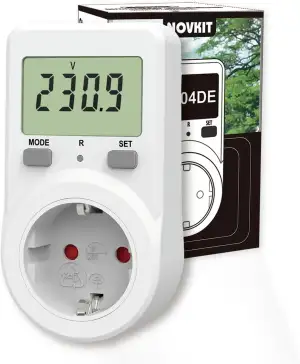 NOVKIT Stromzähler für Steckdose, Energiekostenmessgerät, Stromverbrauchsmesser 